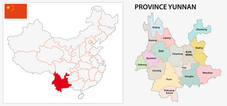 yunnan province administrative map