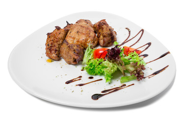 Delicious lamb shish kebab.