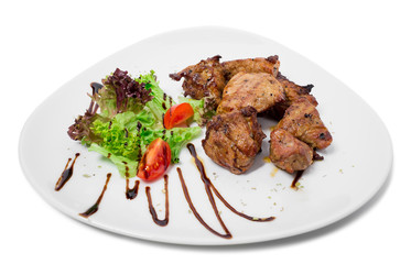 Delicious lamb shish kebab.