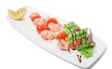 Grilled shrimp skewers.