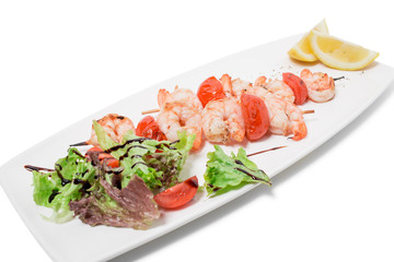 Grilled shrimp skewers.