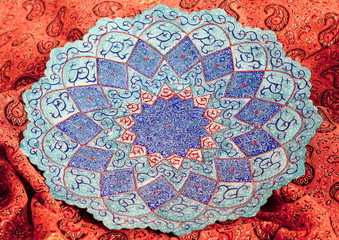 Iranian Meenakari handicraft on the metal 