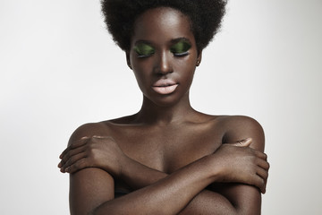 beauty blask woman with closed eyes © Anastasia