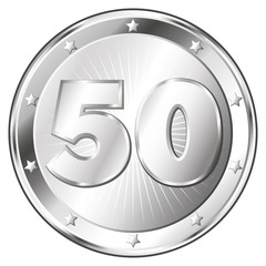 Fifty Year Anniversary - Round Silver Badge