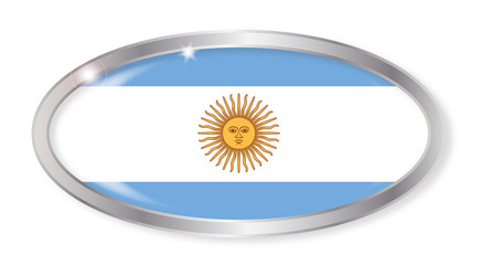 Argentina Flag Oval Button