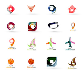 Set of abstract travel logo icons. Business, app or internet web symbols