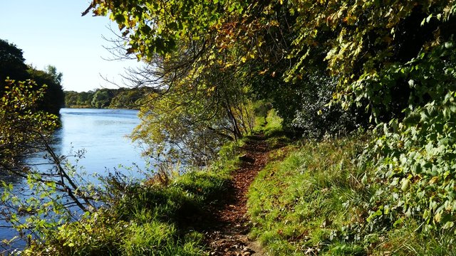 Autumn Landscape and River Dee in Aberdeen, Scotland UK
