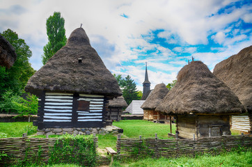 The old houses,village museum,Bucharest,Romania,Europe.HDR image