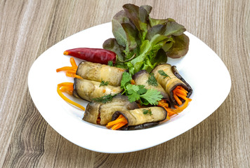 Eggplant rolls with carrot
