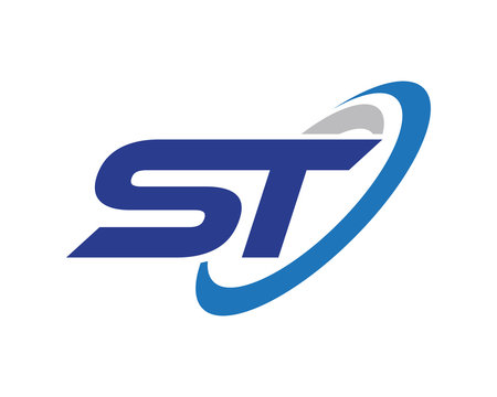 ST Letter Swoosh Media Technology Logo