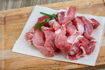 Diced pork meat