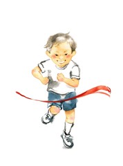 走る男の子、徒競走