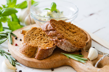 Garlic bread with herbs
