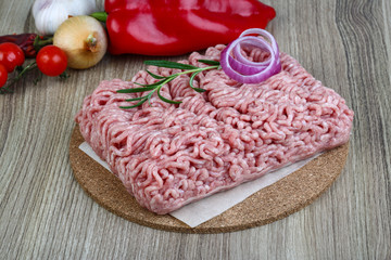 Raw minced pork meat