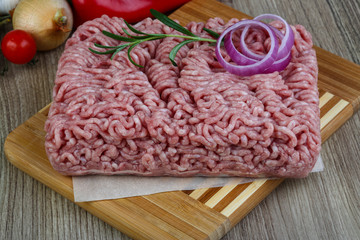 Raw minced pork meat