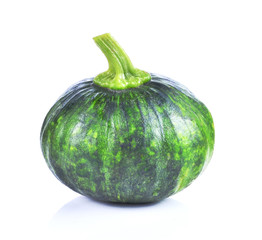 Young Immature Pumpkin on white background