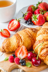 Breakfast - croissants with berries