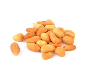 Close-up image of peanuts studio isolated on white background
