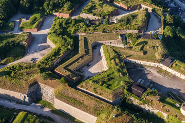 Fototapeta na wymiar aerial view of the historic fortress in Klodzko city