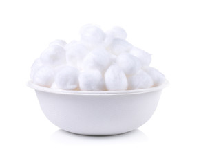 cotton wool isolate in bowl on white background