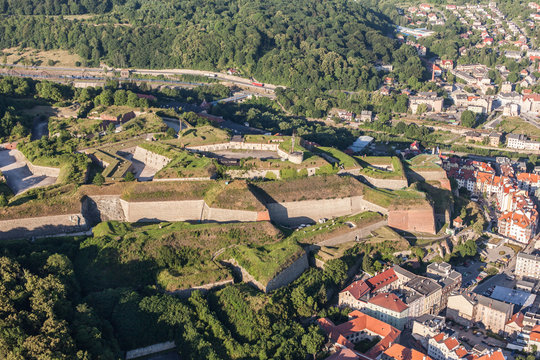 aerial view of the  historic fortress in Klodzko city