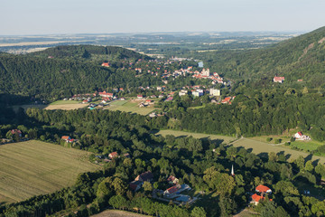 Fototapeta na wymiar Aerial view of the Bardo town near Klodzko city