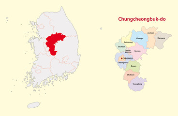 south korea north chungcheong province map