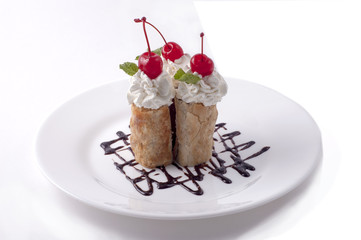 dessert on platter