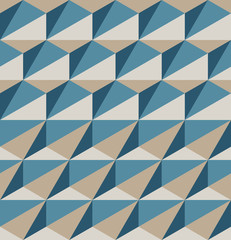 Vector Seamless Geometric Triangle Blue Brown Color Pattern