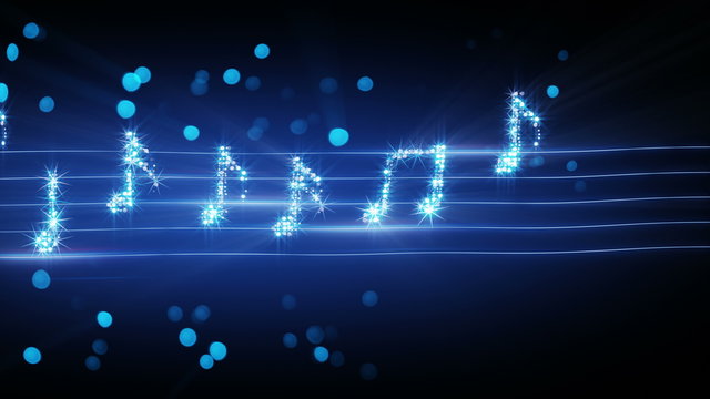 musical notes from fireworks loopable animation 4k (4096x2304)
