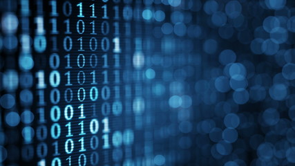 blue digital binary data on computer screen loopable 4k (4096x2304)
 - Powered by Adobe