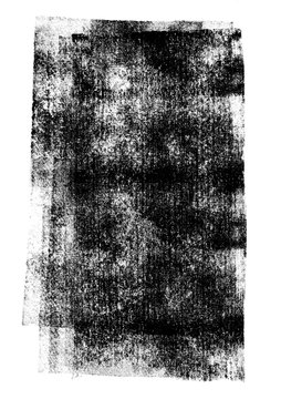 Fototapeta Black rolled ink texture on white background