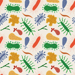 Seamless pattern with microbes