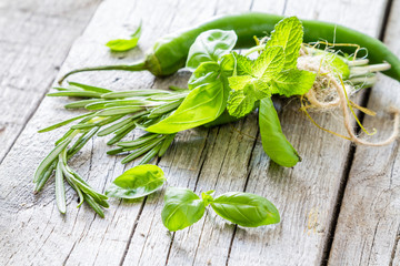 Selection of herbs and spices