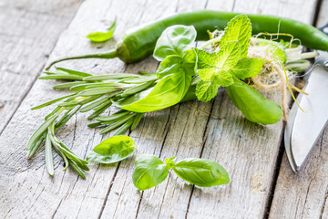 Selection of herbs and spices