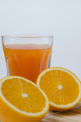 Orange Juice and Sliced Organic Orange.