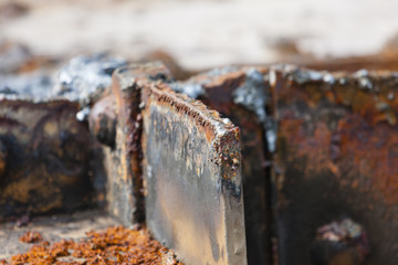 Cut Rusty Steel Detail