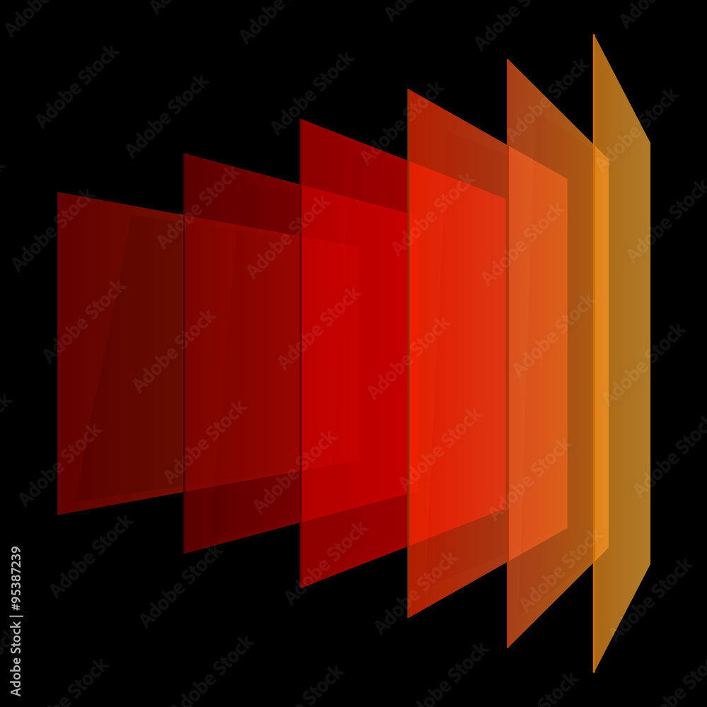 Aufkleber perspective colorful abstract rectangles on black background