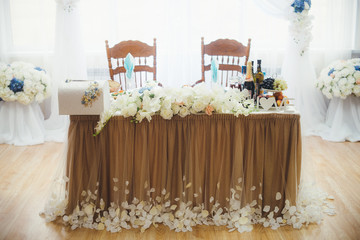 Serving table prepared for event party or  wedding