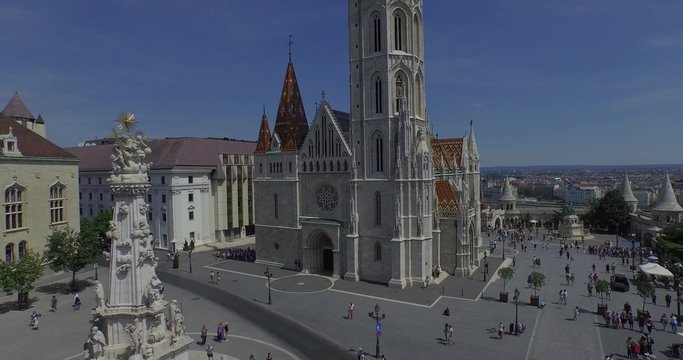 The Matthias Church and the Fishermen's Bastion (AERIAL)