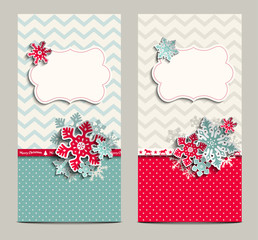 two shabby chic cards, can be used as christmas background, illustration