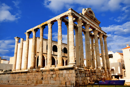 The roman temple of Diana in Merida, Spain