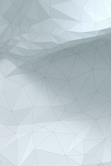 White grayish abstract polygonal surface - vertical background