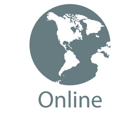 Globe icon, planet Earth 