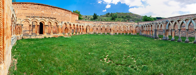cloister of San Juan de Duero Monastery in Soria. Spain - obrazy, fototapety, plakaty