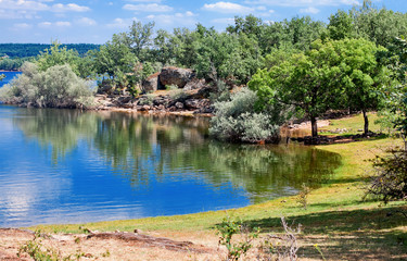 Fototapeta na wymiar reservoir Pozo on river Diero, Vinuesa, Comarca de Pinares, Sori