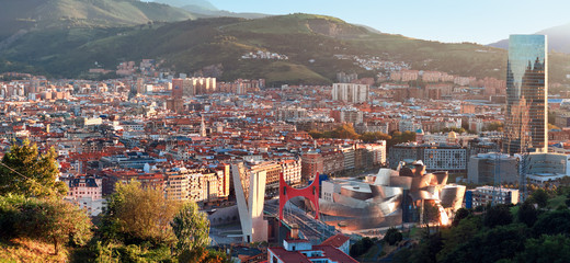 View of city Bilbao, Spain - obrazy, fototapety, plakaty