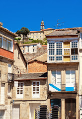 houses and castle Lemos in Monforte de Lemos, Galicia, Spain