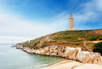 Hercules tower, A Coruna, Galicia, Spain - 95391639