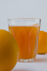 Orange Juice and Sliced Organic Orange.